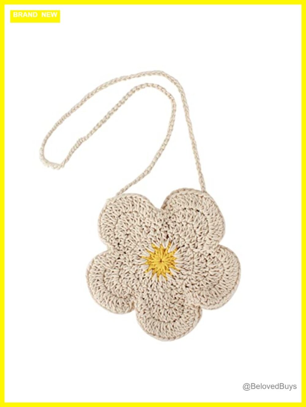 Handwoven Crochet Crossbody Bag Floral Boho Shoulder Purse